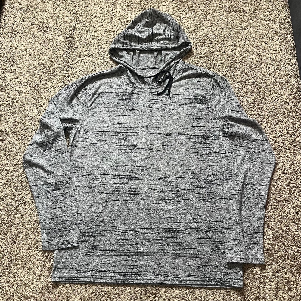 Brooklyn Cloth Gray Space Dye Lightweight Pullover Hoodie Size L